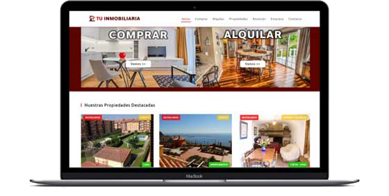 foto de portatil con web ofertas de inmobiliarias